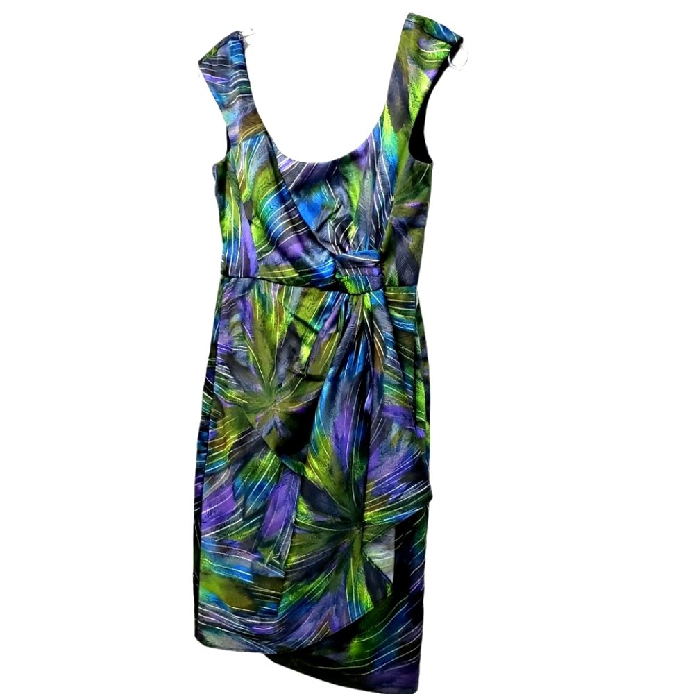 Maggy L Faux Purple/Green Wrap Dress - Picture 6 of 15